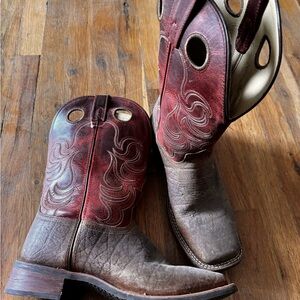 Brown and Red Western Cowboy Boots